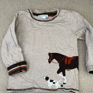 Janie and Jack Long Sleeve with Horse and Dog Design